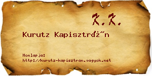 Kurutz Kapisztrán névjegykártya